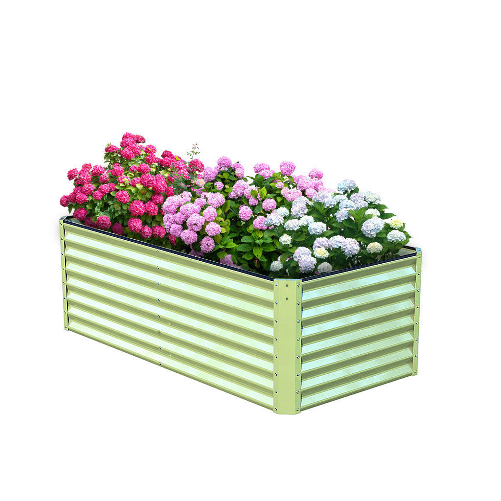 24" Tall, Galvanized Metal Raised Beds 72"L×36"W, Mint Green SavanaGarden